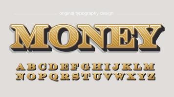 golden 3d slab serif typography vector