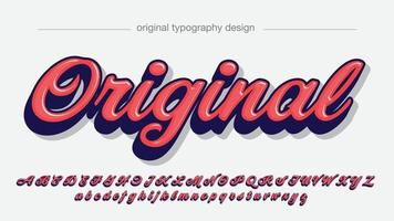 Red 3D Cursive Italic Typography vector