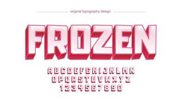 red 3d cartoon artistic typography vector