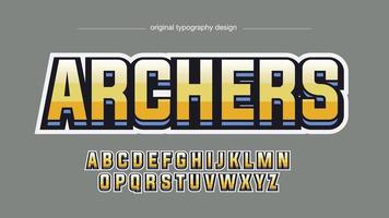 Yellow stripes futuristic sports gaming typography vector