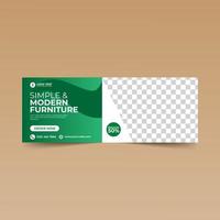 Green Social Media Cover Design Template vector