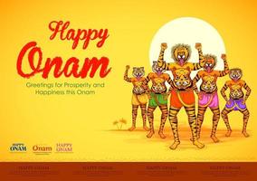 Onam background traditional festival of South India vector