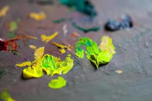 paleta de colores del arte del pincel foto
