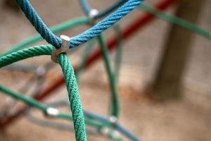 Rope in the Playground Macro view Children Amusement Park photo