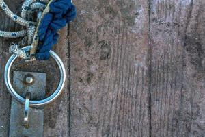 Rusty Chain and Rope near Dock photo