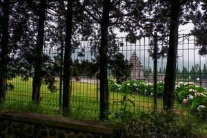 Beautiful view of Arjuna and Semar temples in the Dieng temple photo