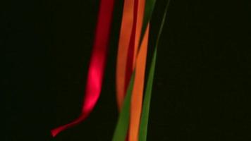 Colored ribbons moving through the air video