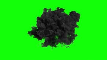 bomexplosie op groen scherm. 3d illustratie video