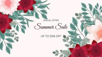 Floral Mega Savings Discounts Sale Off Shopping Background Label vector