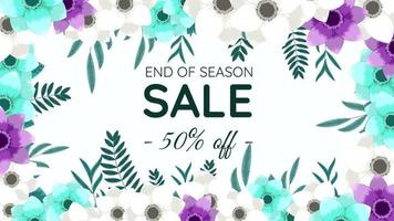 Big final Sale promo editable floral flower frame background template vector