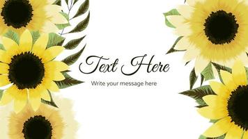 Horizontal floral banner background decorated with flowers border vector