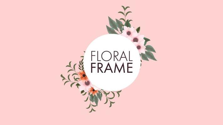 Luxury floral frame background vintage label women's day badge tag