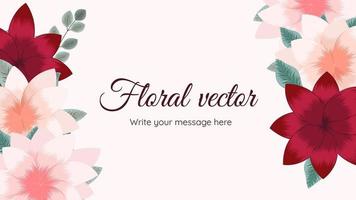 Exquisite abstract floral flower background template with text place vector