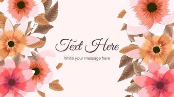 Vector horizontal flower Floral banner background with text place.