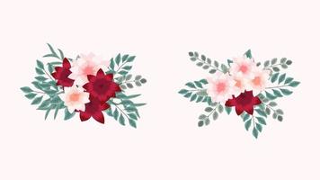 floral branches set. Colorful flowers bouquet for packaging cosmetics vector