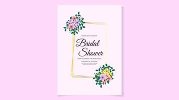 Bridal Shower Invitation Card Design in flowers floral design vector