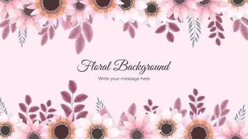 Elegant floral background template with flowers, web, social media vector