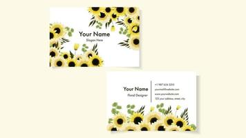 plantilla de diseño de tarjeta de visita elegante de lujo de tarjeta de visita floral vector