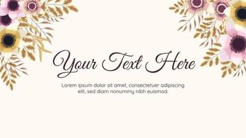 Vector horizontal Floral banner background with text place.