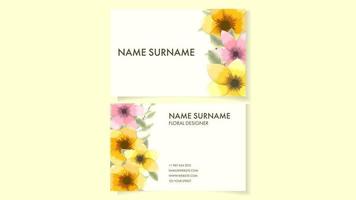 Modern creative Floral business card template Visiting card vector