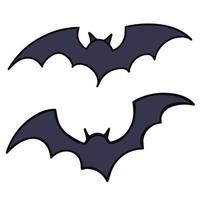 Bat flying halloween set vector illustration on white background