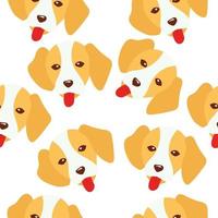 Cute Puppy Head Seamless Pattern vector