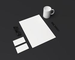 Dark Minimal Stationary Mockup photo