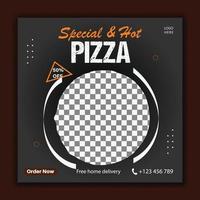 pizza social media banner template vector