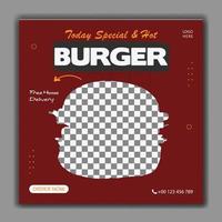 Special burger social media post template vector