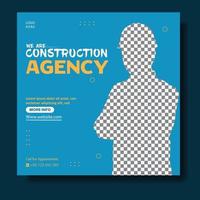 Construction agency social media template vector