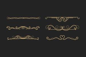 set of ornate calligraphic vintage elements vector