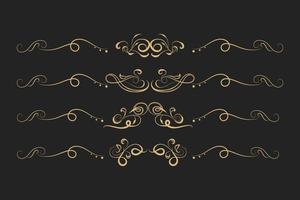 Retro Decorative Elements Scroll Dividers vector