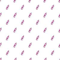 Seamless pattern with hand drawn bottles and tubes vector