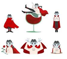 vampiro en diferentes poses. vector