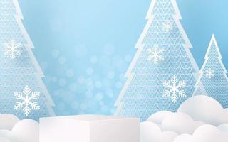 Christmas and New Year podium background vector design