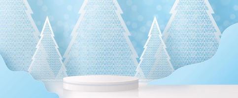 Christmas and New Year podium background vector design