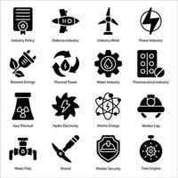 Industry Glyph Icons Set vector