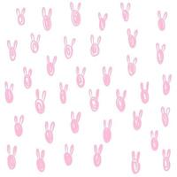 Happy easter hand drawn bunny rabbit pattern vector illustration