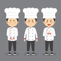 personaje de chef con varias expresiones. vector