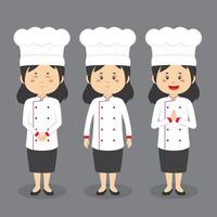 personaje de chef con varias expresiones. vector