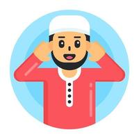 Muslim Man and Avatar vector