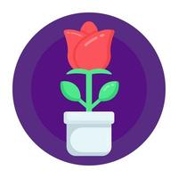 Potted Rose and Plant vector