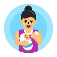 Newborn Baby and mother vector