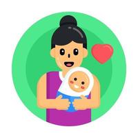 Newborn Baby and mother vector