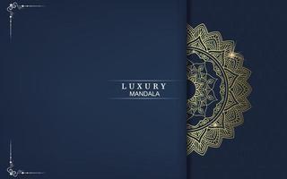 Luxury gold mandala ornate background for wedding invitation vector