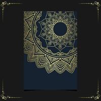 Luxury gold mandala ornate background for wedding invitation vector