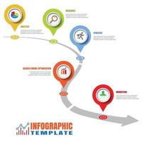 Business roadmap timeline infographic pointer design vector