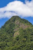 montaña abraao pico do papagaio con nubes. ilha grande brasil. foto