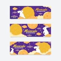 Mid Autumn Mooncake Festival Banner vector