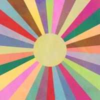 Sunny Retro Rainbow Sunbeams vector